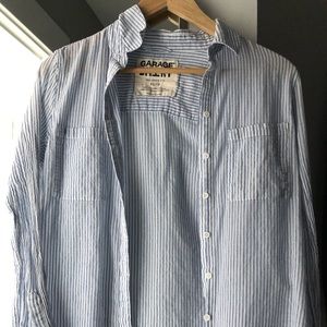 Striped Garage Button Up